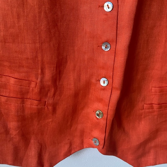 VRG GIRL Italian Streets Linen Vest in Orange | NWT - Picture 5 of 7